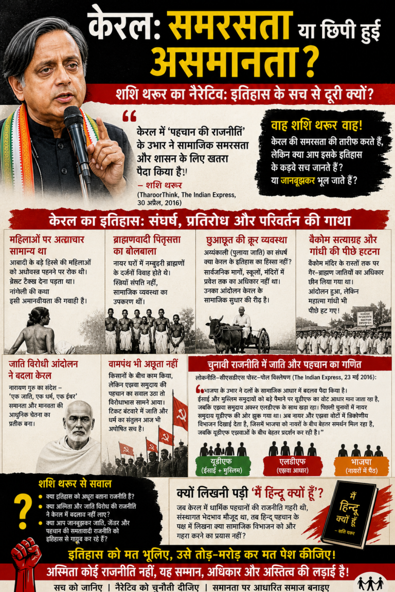 केरल: सुशासन और सामाजिक एकता का इतिहास विरोधी तर्क : शशि थरूर का एजेंडा क्या है ?